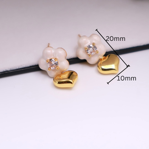 Flower on a heart drop 039