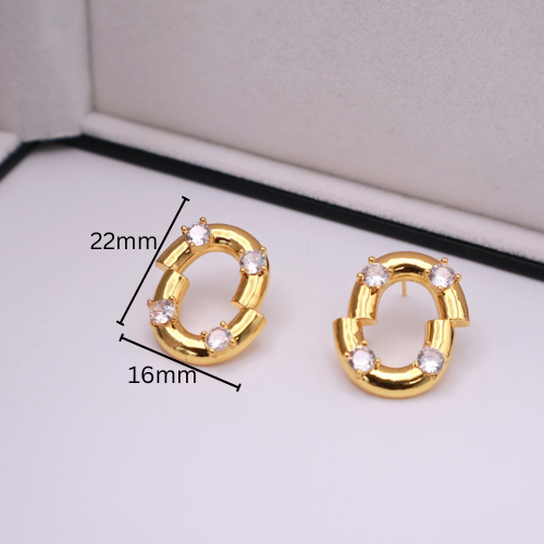 Sliced Egg Shape Stud 036