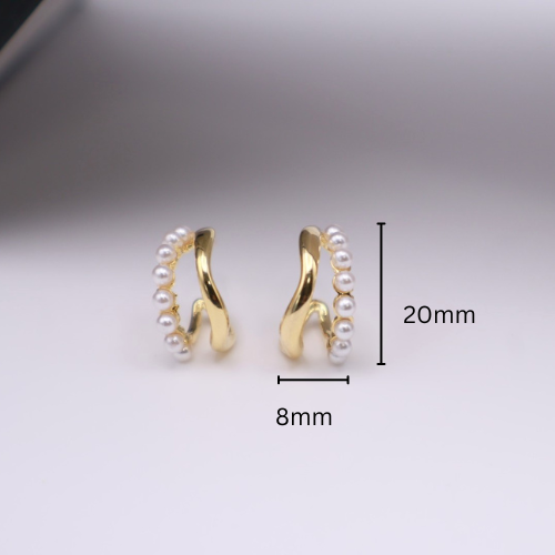 gold pearl stud 051