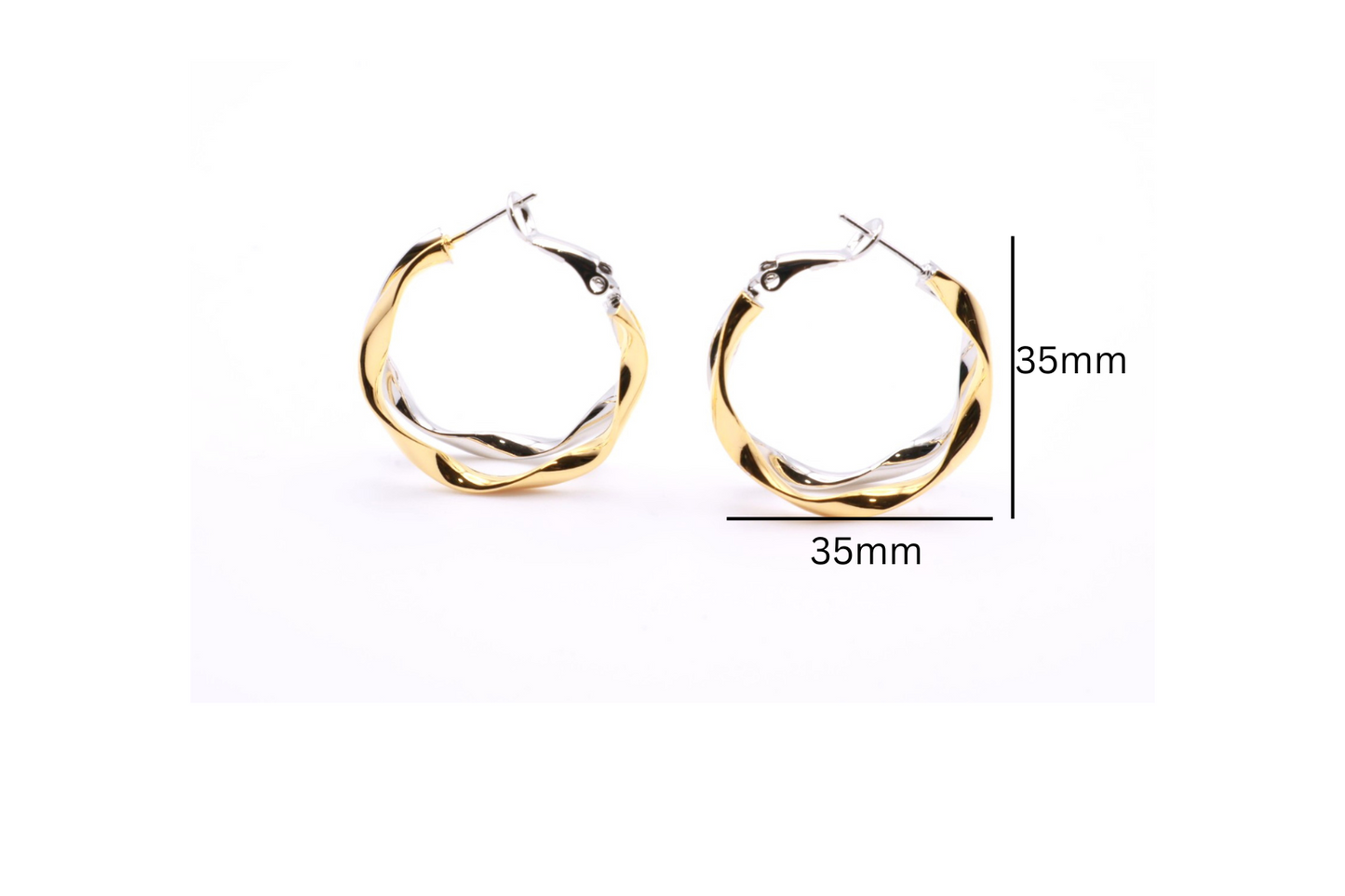 2 Tone Twisted Hoops 082