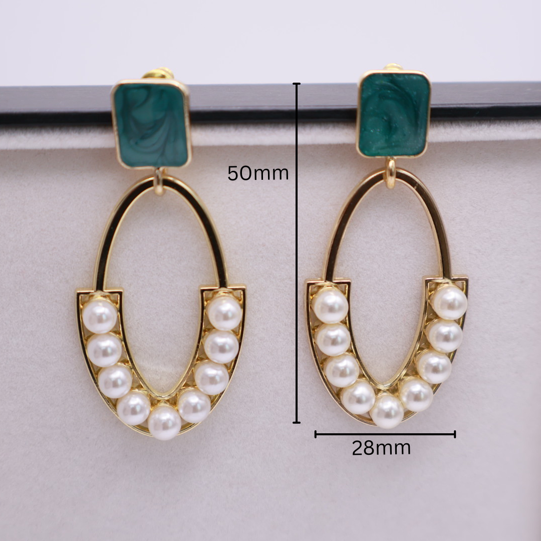 Green Resin with pearl Drop 026