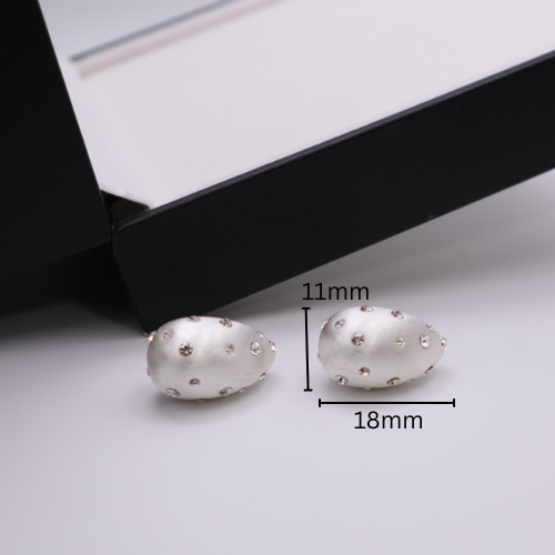 Gemmed Tear Shaped Studs