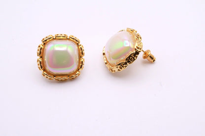 Big Square Pearl Stud