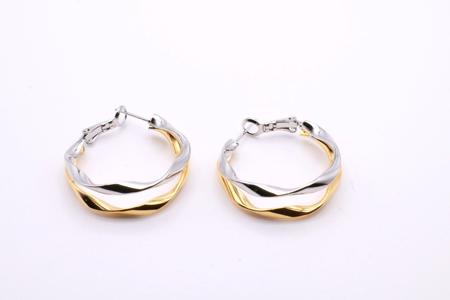 2 Tone Twisted Hoops