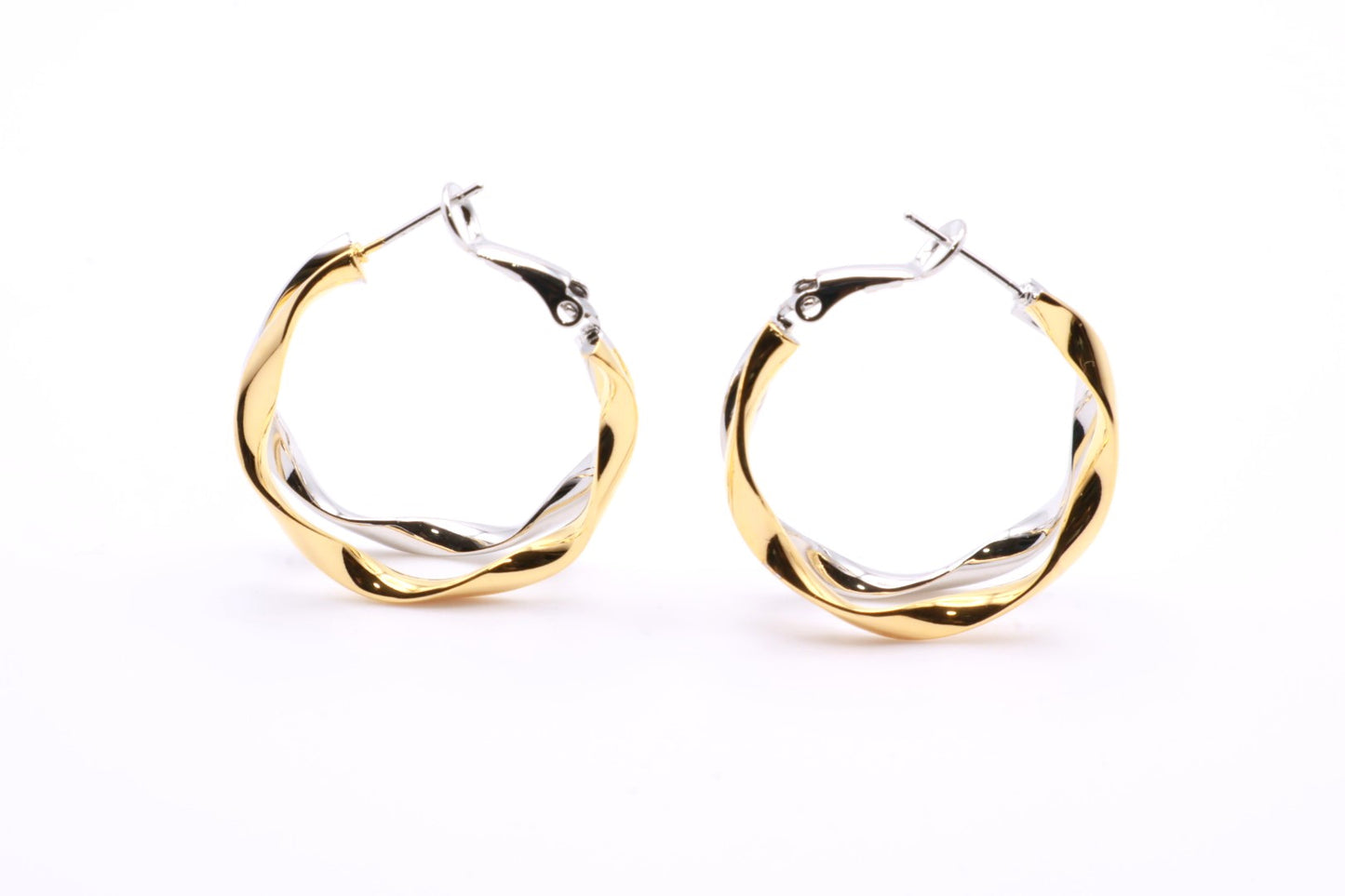 2 Tone Twisted Hoops