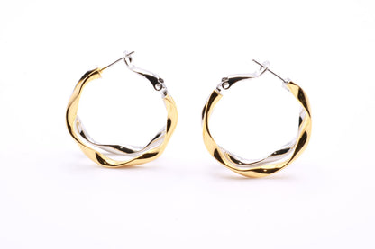 2 Tone Twisted Hoops