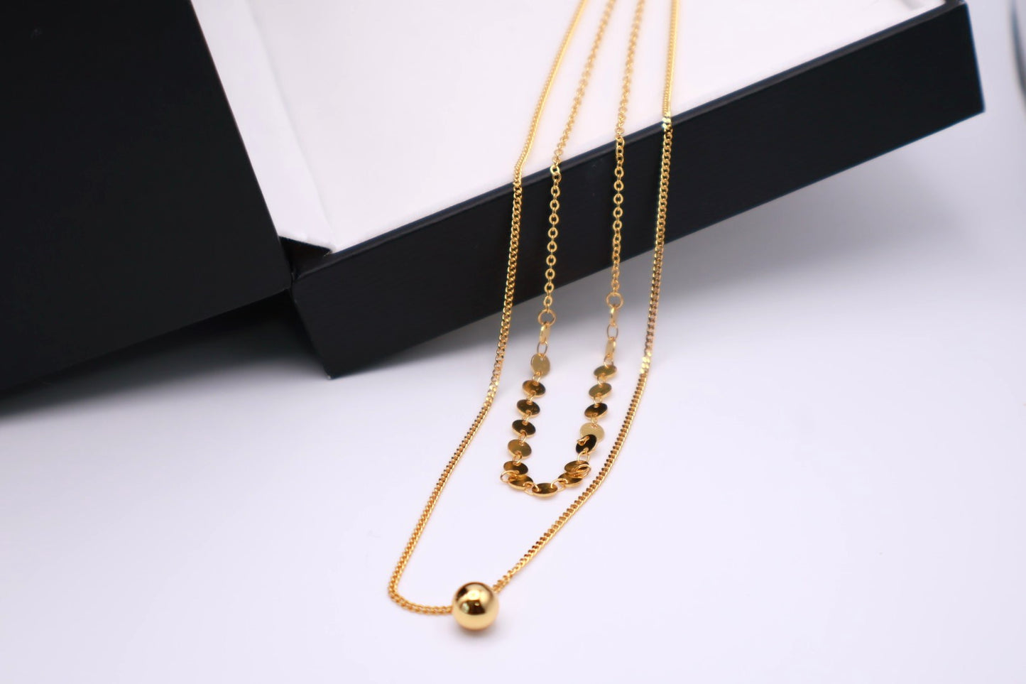 Double Layered Gold Ball Necklace