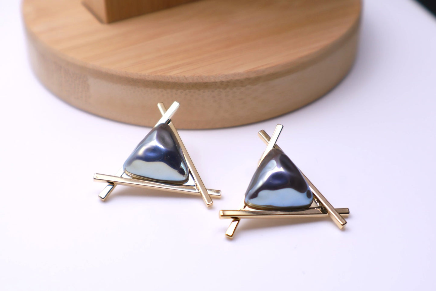 Triangle Pearl Stud