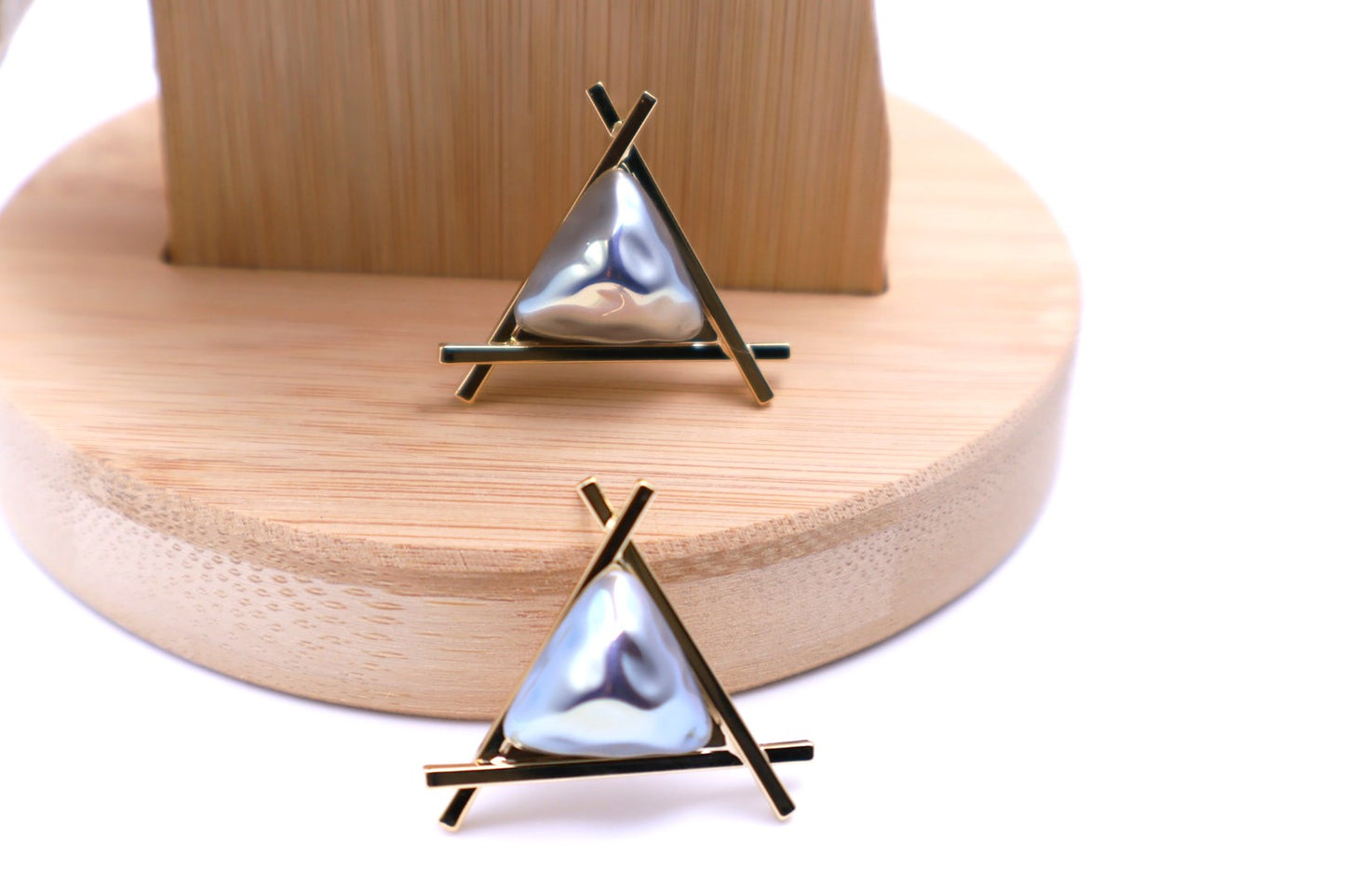 Triangle Pearl Stud