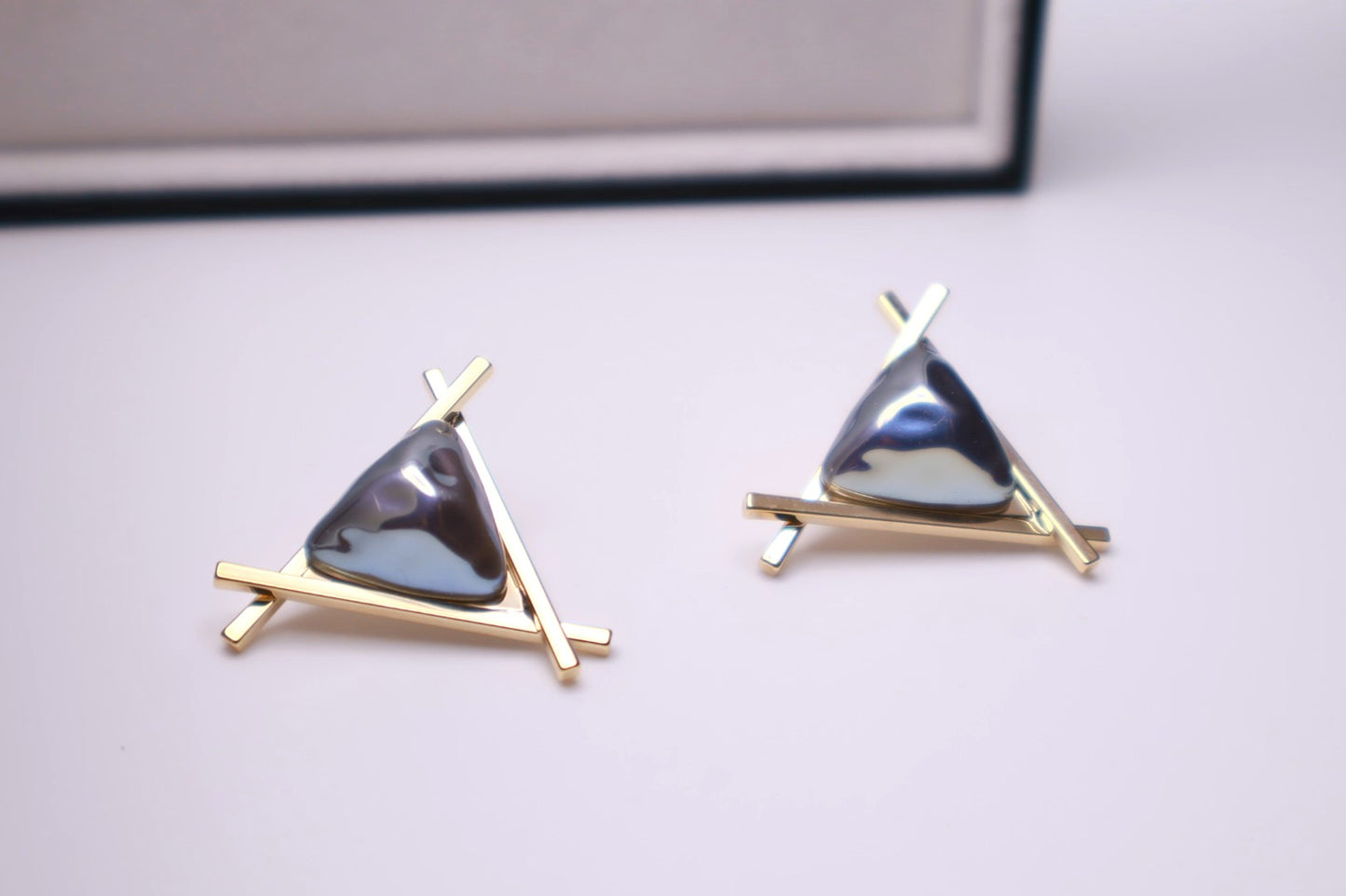 Triangle Pearl Stud