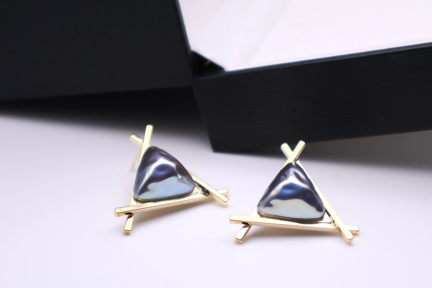 Triangle Pearl Stud