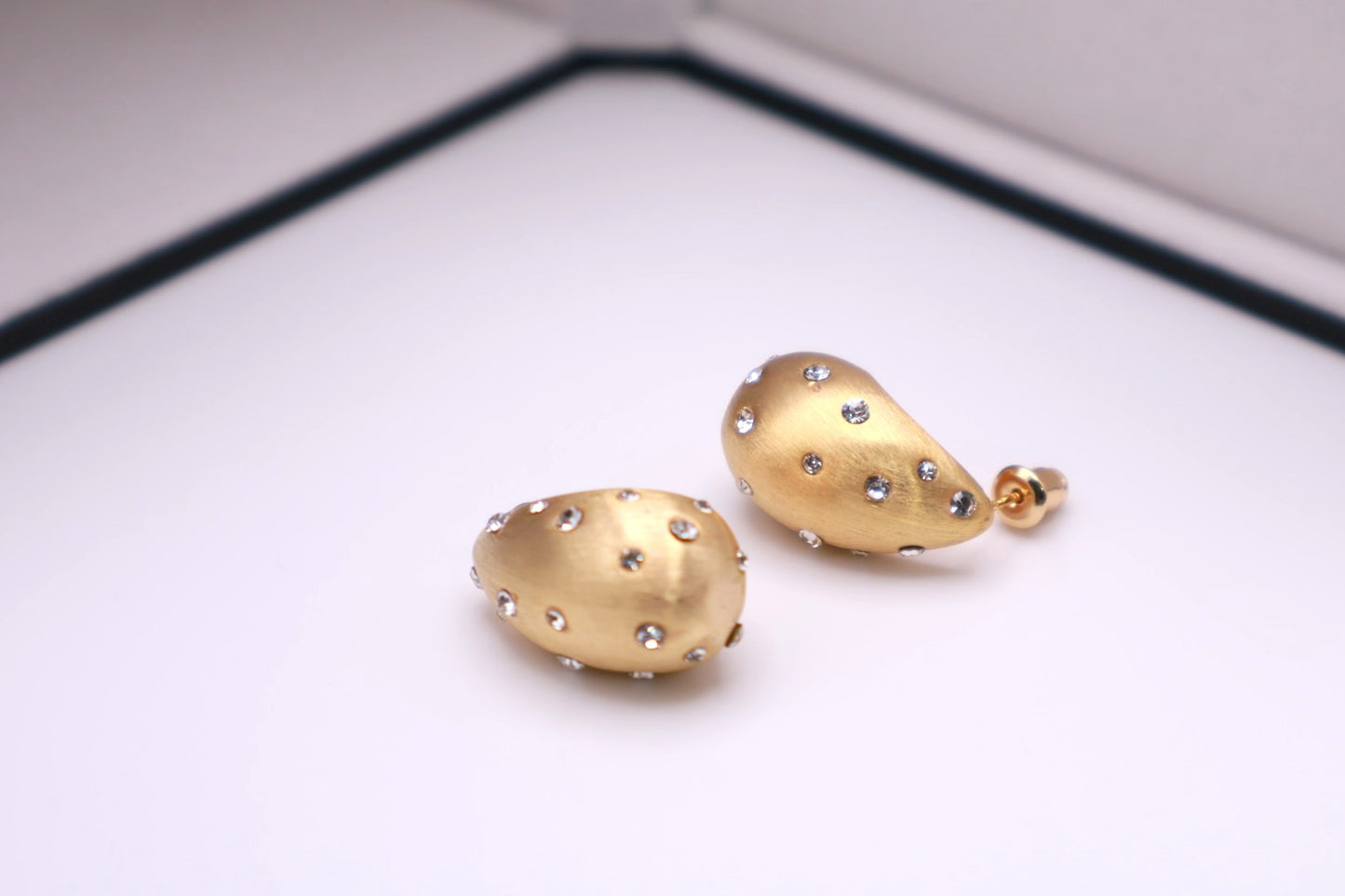 Gemmed Tear Shaped Studs