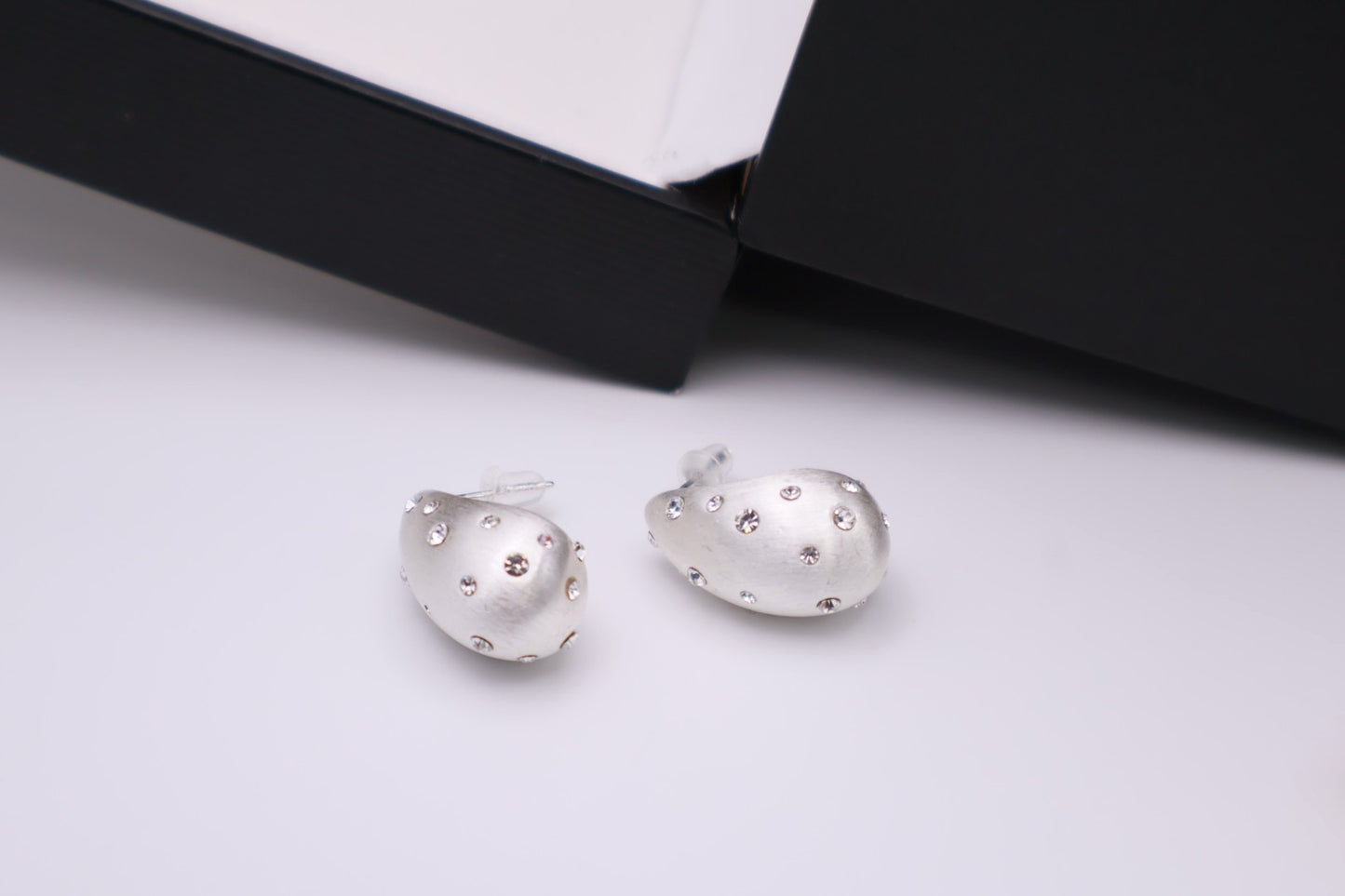 Gemmed Tear Shaped Studs