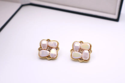 Square Pearl Stud