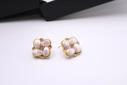 Square Pearl Stud