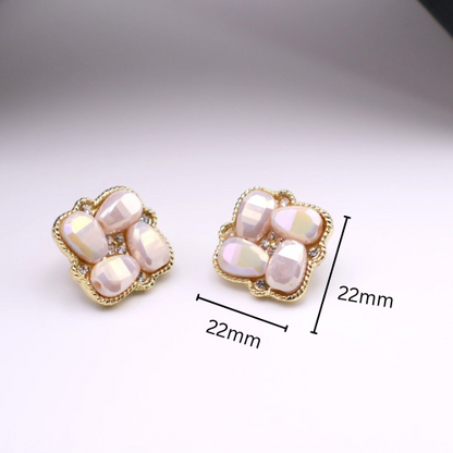 Square Pearl Stud